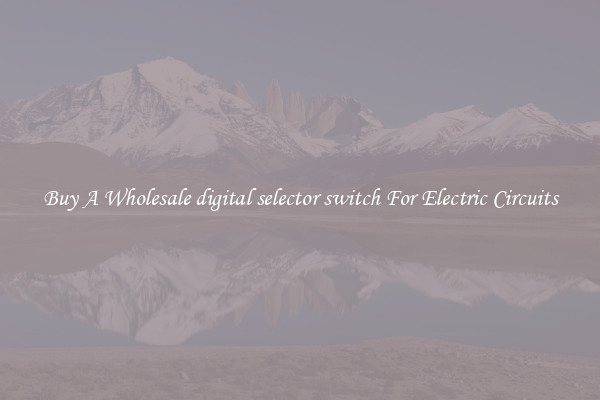 Buy A Wholesale digital selector switch For Electric Circuits