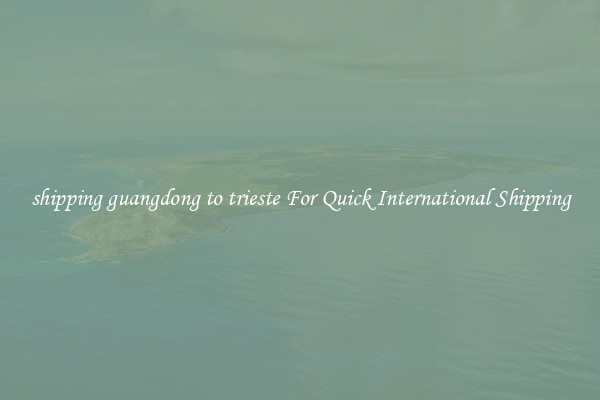 shipping guangdong to trieste For Quick International Shipping