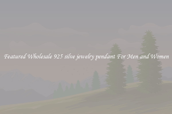 Featured Wholesale 925 silve jewelry pendant For Men and Women