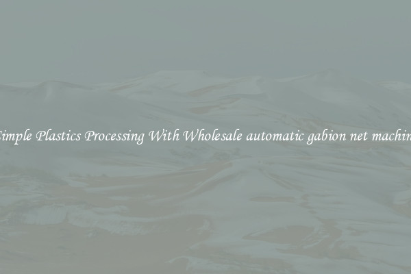 Simple Plastics Processing With Wholesale automatic gabion net machine