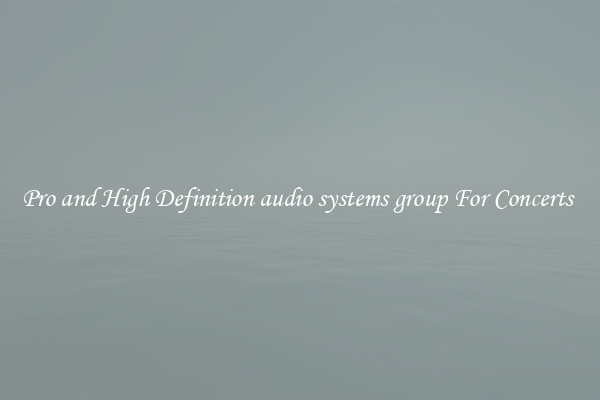 Pro and High Definition audio systems group For Concerts 