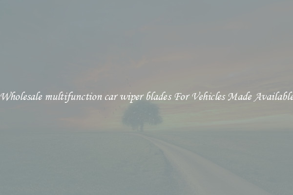 Wholesale multifunction car wiper blades For Vehicles Made Available