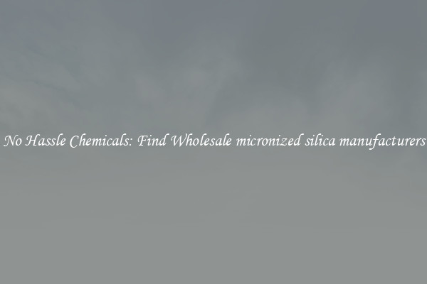 No Hassle Chemicals: Find Wholesale micronized silica manufacturers
