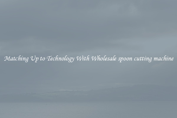 Matching Up to Technology With Wholesale spoon cutting machine