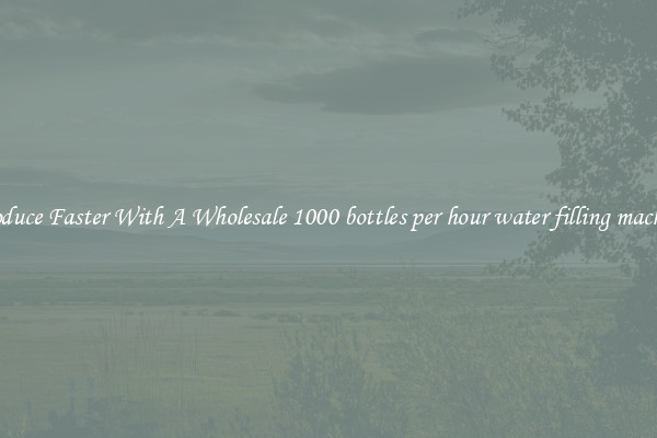 Produce Faster With A Wholesale 1000 bottles per hour water filling machine