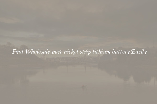 Find Wholesale pure nickel strip lithium battery Easily