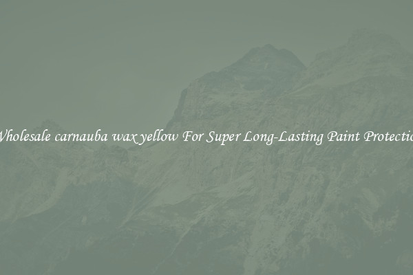 Wholesale carnauba wax yellow For Super Long-Lasting Paint Protection
