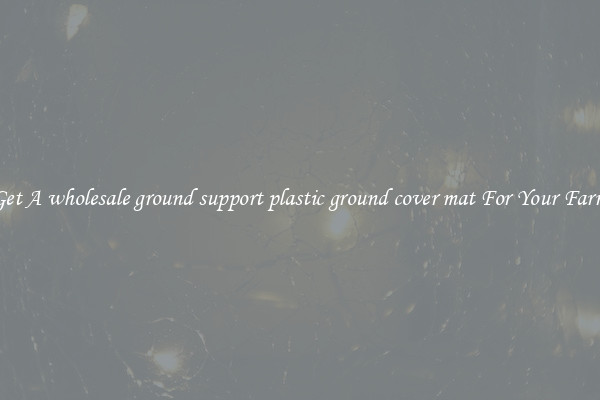 Get A wholesale ground support plastic ground cover mat For Your Farm